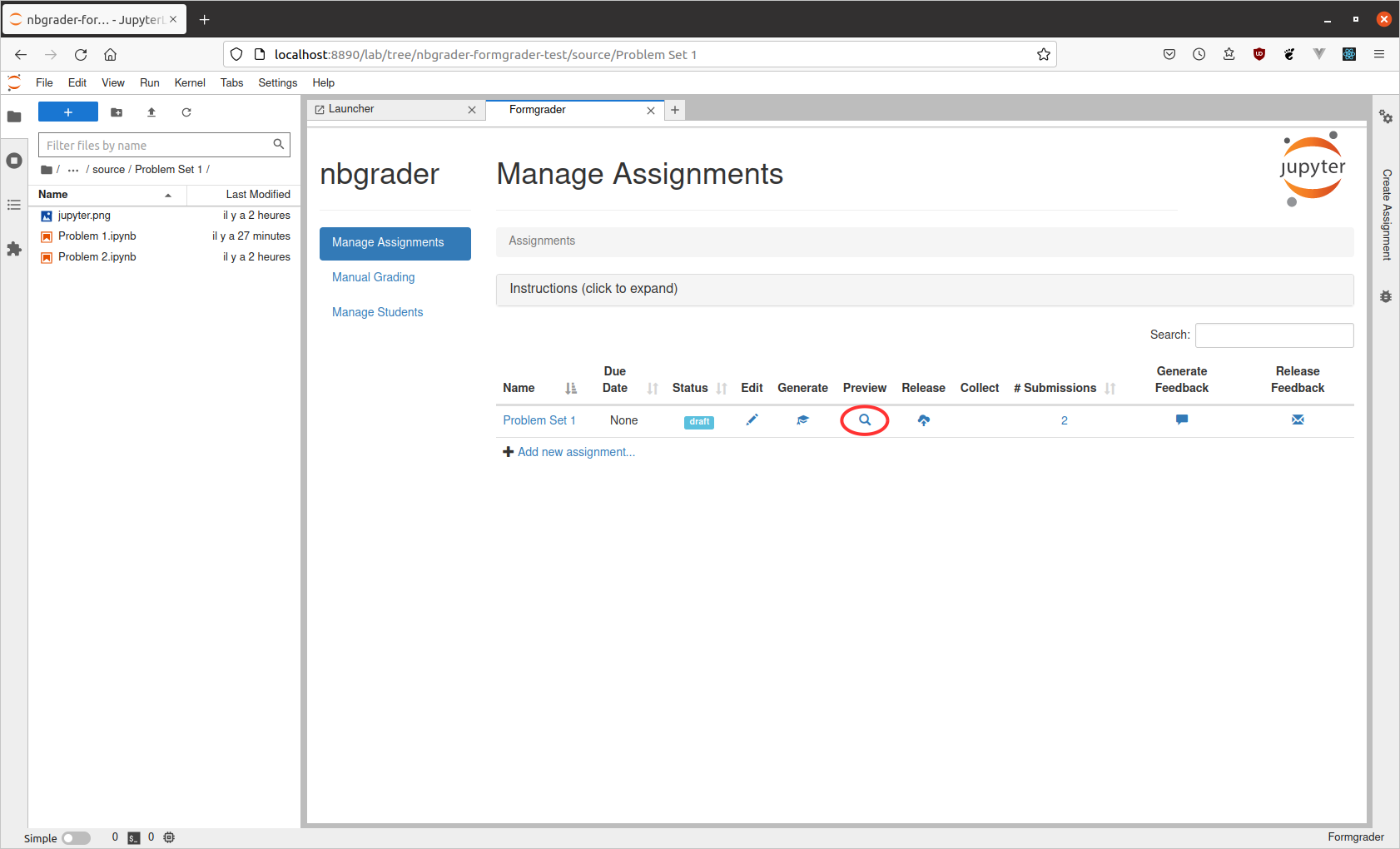 manage assignments preview